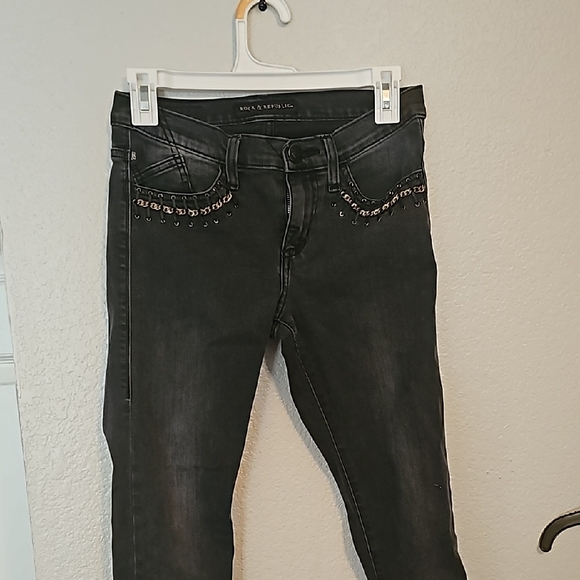 Rock & Republic Denim - Rock And Republic Black Studded Women's Jeans